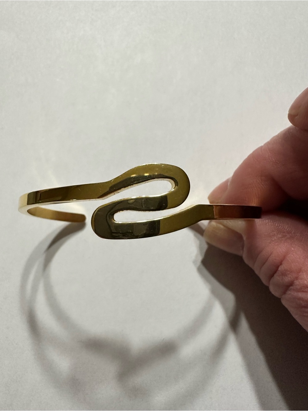 Gold Open Wave Cuff Bracelet for Women